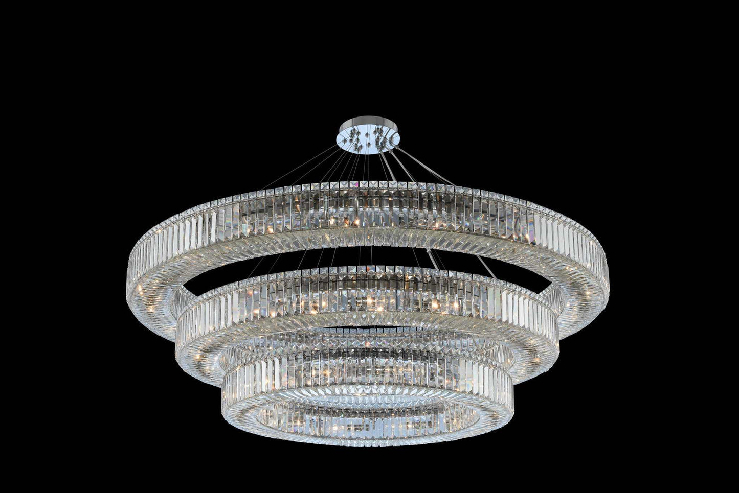 Rondelle 3 Light 60" Wide Ring Chandelier with Firenze Crystal