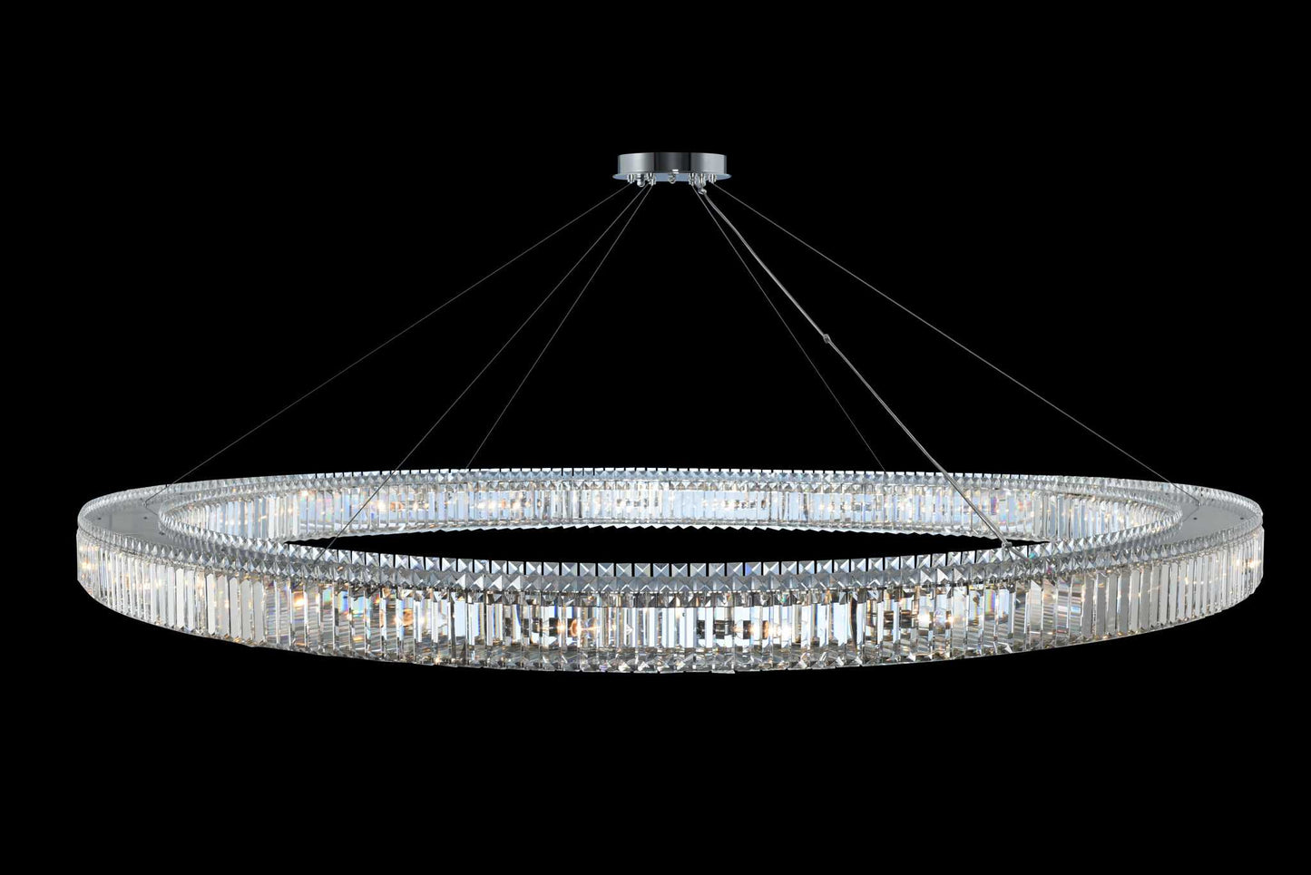 Rondelle 84" Wide Ring Chandelier with Firenze Crystal