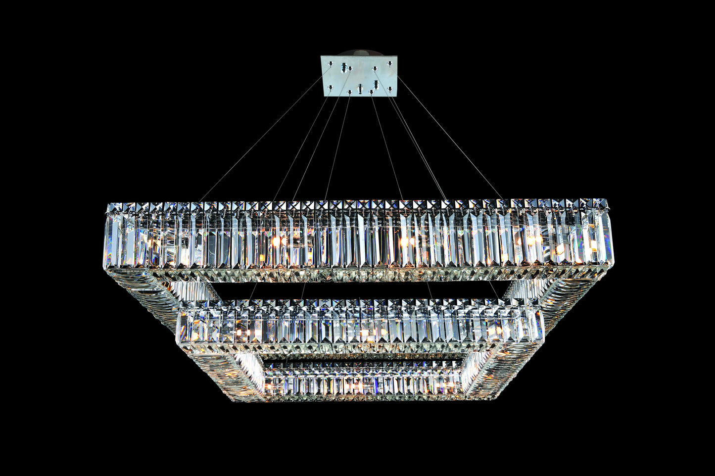 Quantum Quadro 28 Light Two Tier Chandelier