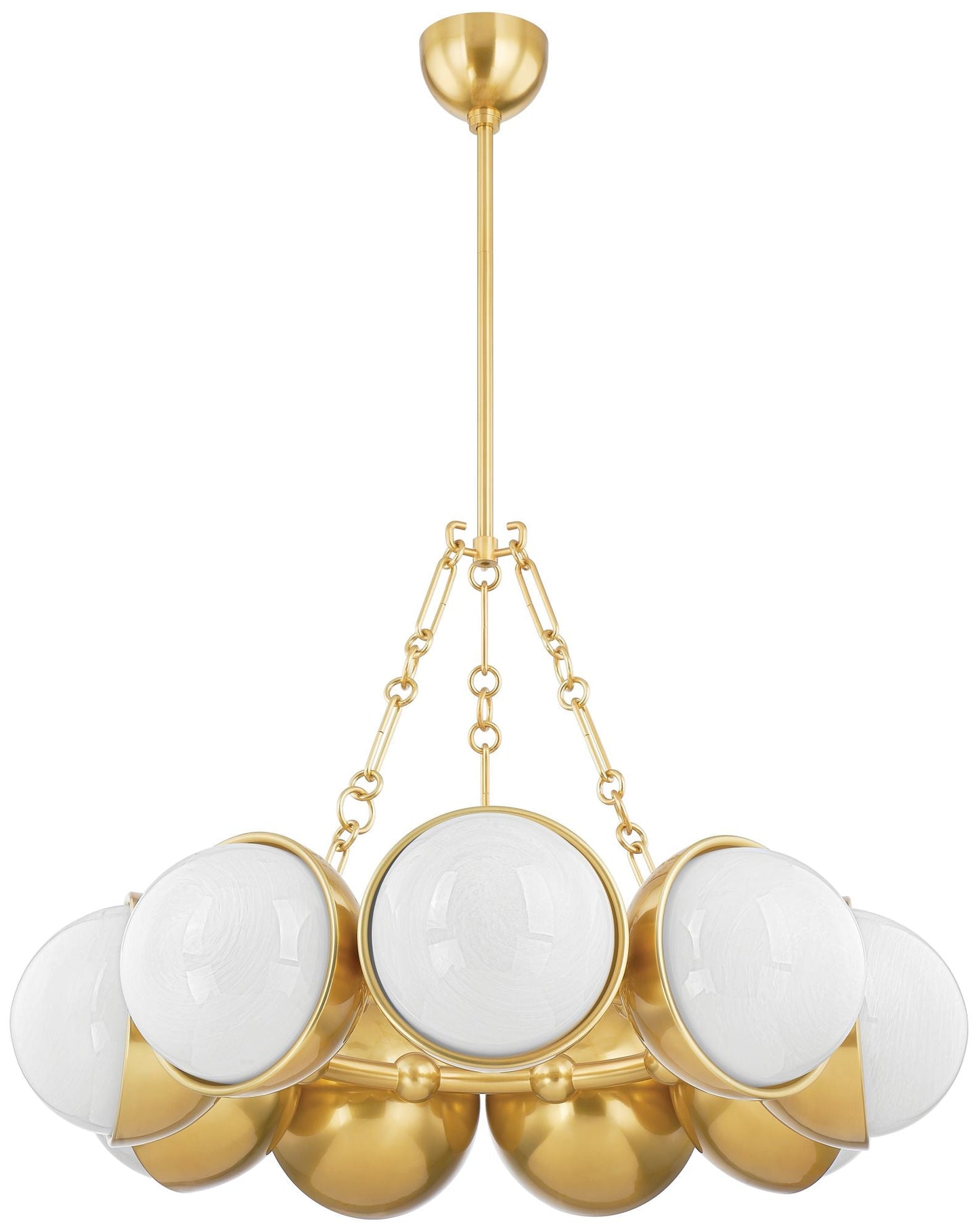 Althea 34 1/4"W Vintage Polished Brass 9-Light Chandelier
