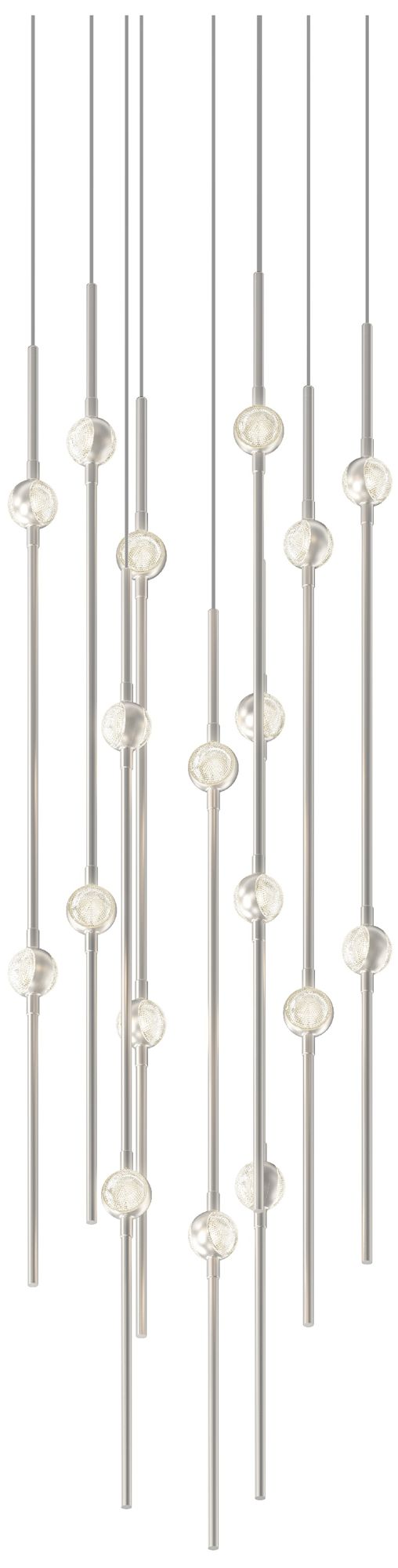Aries 11.5"W Round Nickel 3000K Short Clear Shade LED Pendant