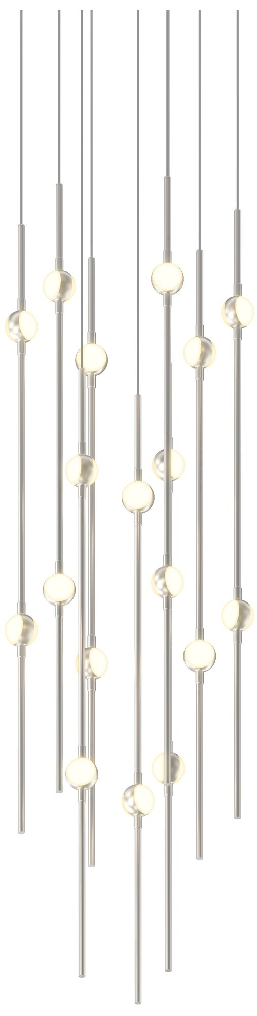 Aries 11.5"W Round Nickel 3000K Short White Shade LED Pendant