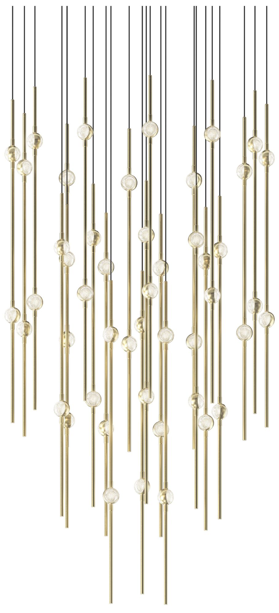 Aries 24.75"W Round Brass 2700K Short Clear Shade LED Pendant