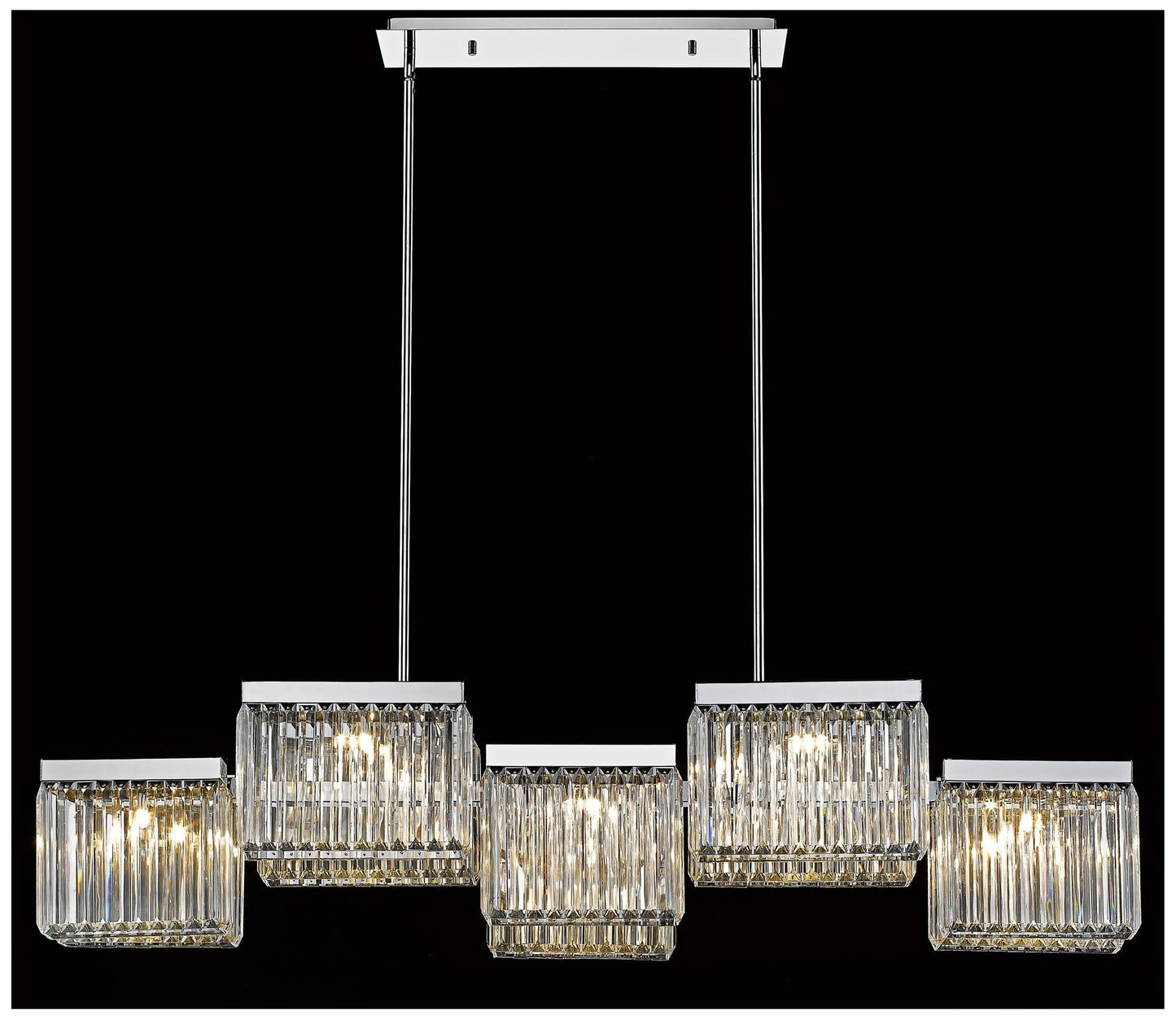 Avenue Broadway 57"W Nickel Kitchen Island Light Chandelier