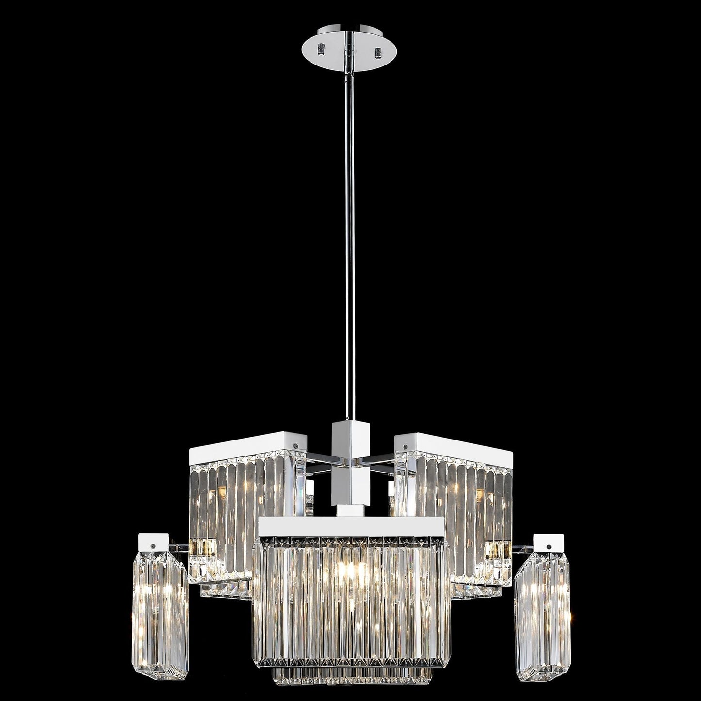 Avenue Lighting Broadway Collection Hanging Chandelier Polished Nickel