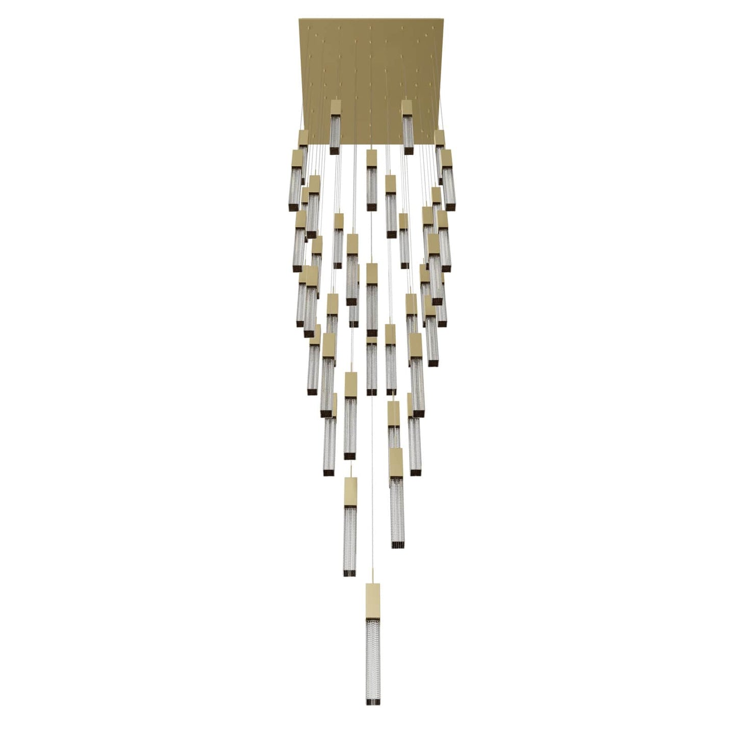 Boa 41 Light 35" Wide LED Crystal Multi Light Pendant with Rock-Studded Glass Shades