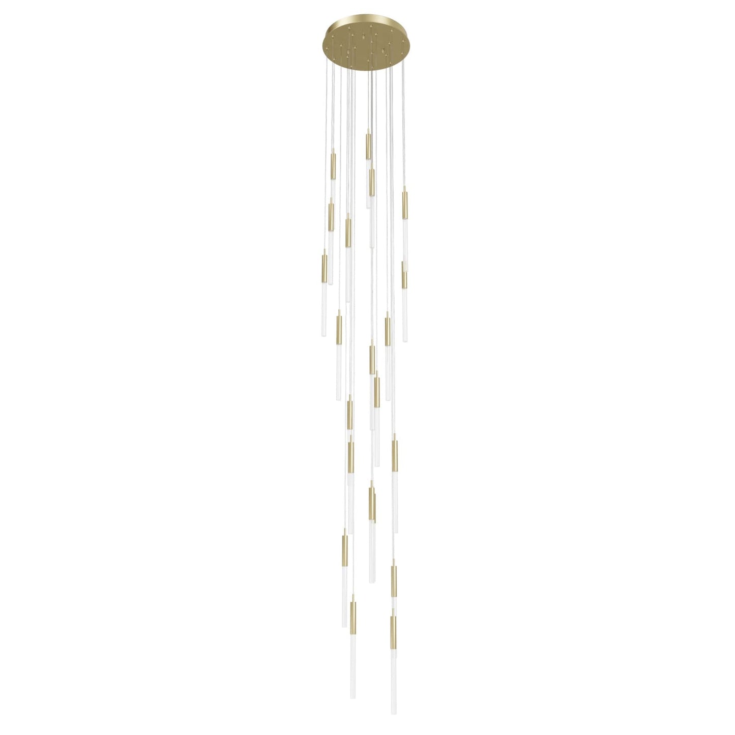 Main St. 21 Light 22" Wide LED Multi Light Pendant with Frosted Glass Shades