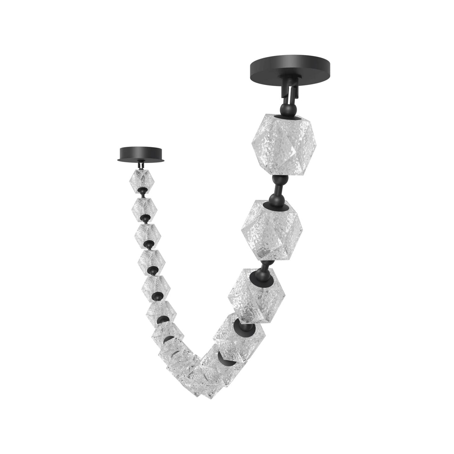 Beluga 74" Wide LED Linear Pendant with Faceted Acrylic Shades