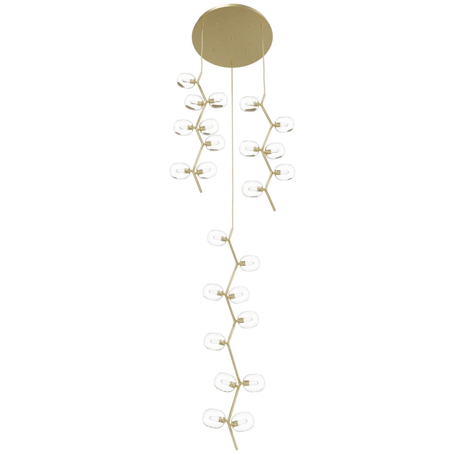 Hampton 24 Light 26" Wide Abstract Multi Light Pendant with Hand-Blown Glass Shades