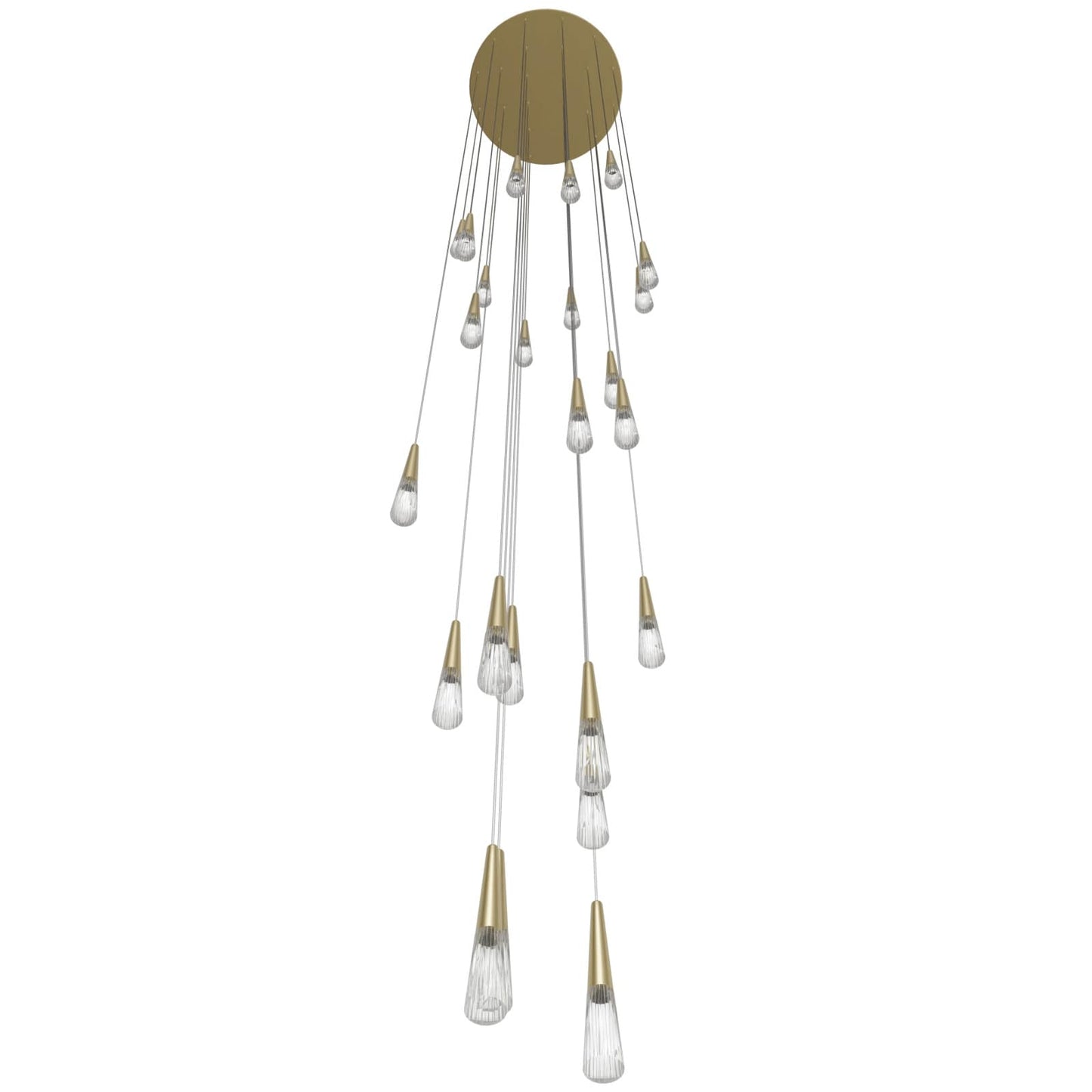 Encino 25 Light 30" Wide LED Crystal Multi Light Pendant with Clear Crystal Shades