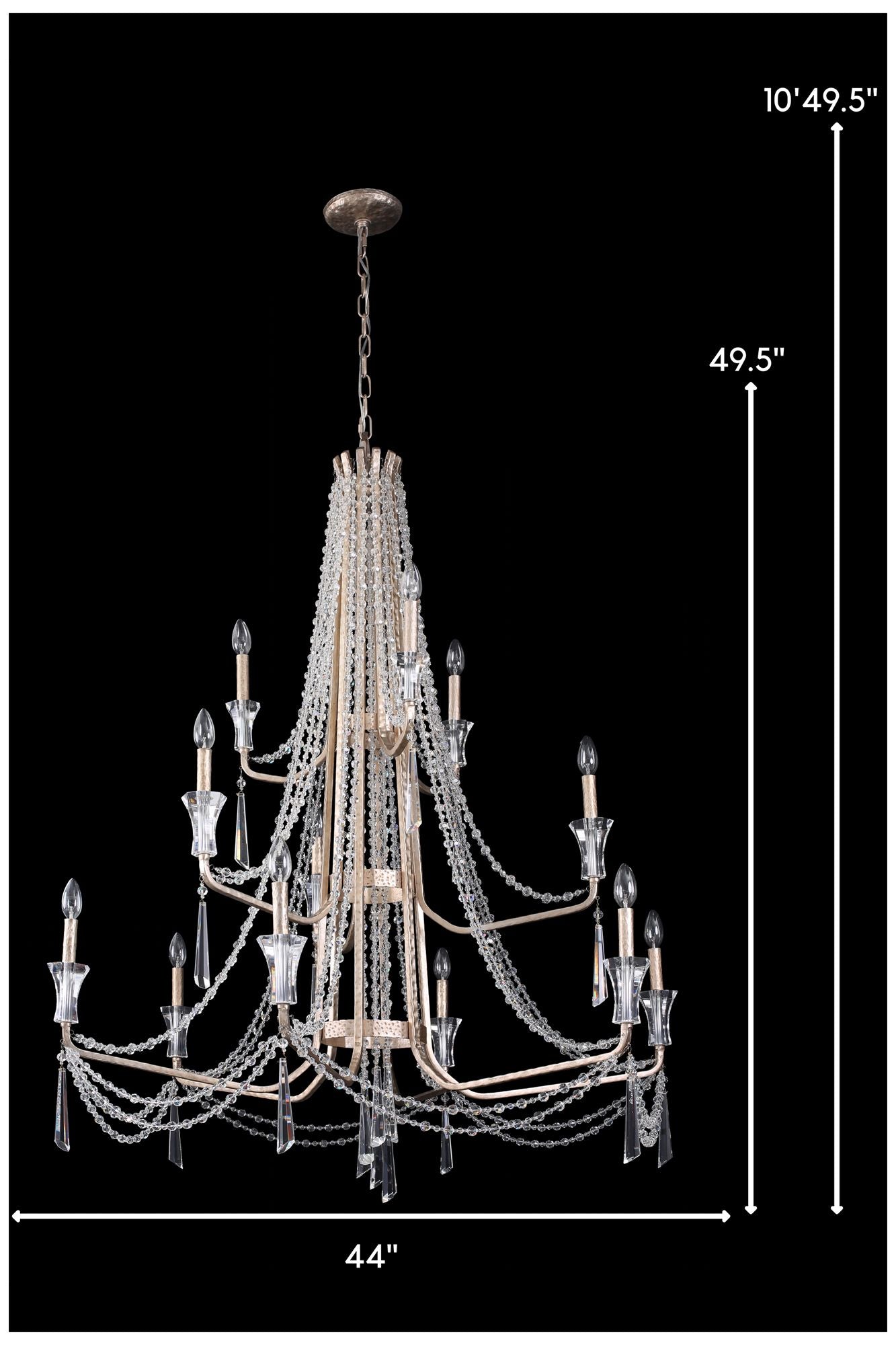Barcelona 12-Lt 3-Tier Chandelier