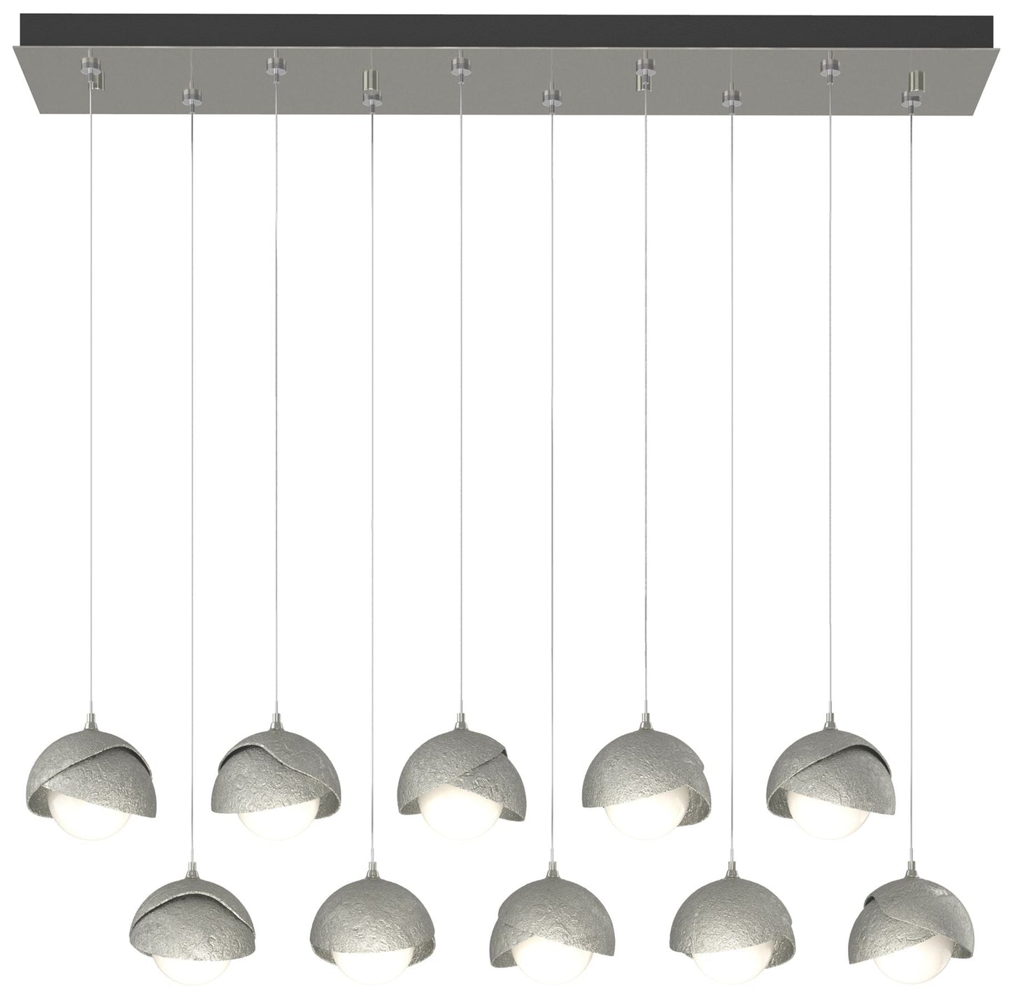 Brooklyn 44.5" Sterling & Sterling Rectangular Long 2-Shade Pendant