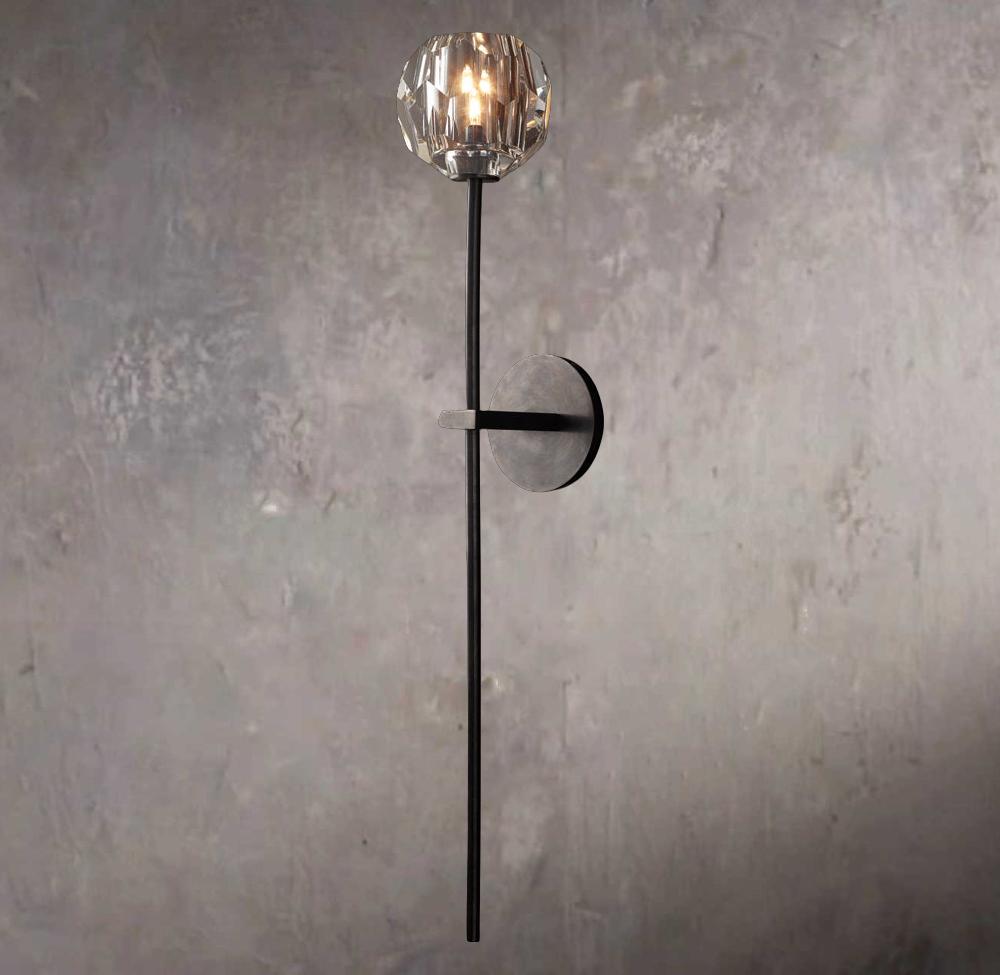 Crystal Sphere Clear Glass Grand Wall Sconce