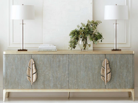 Classic Waterside Buffet with Wine Storage in Tranquil and Coastal Silver Leaf