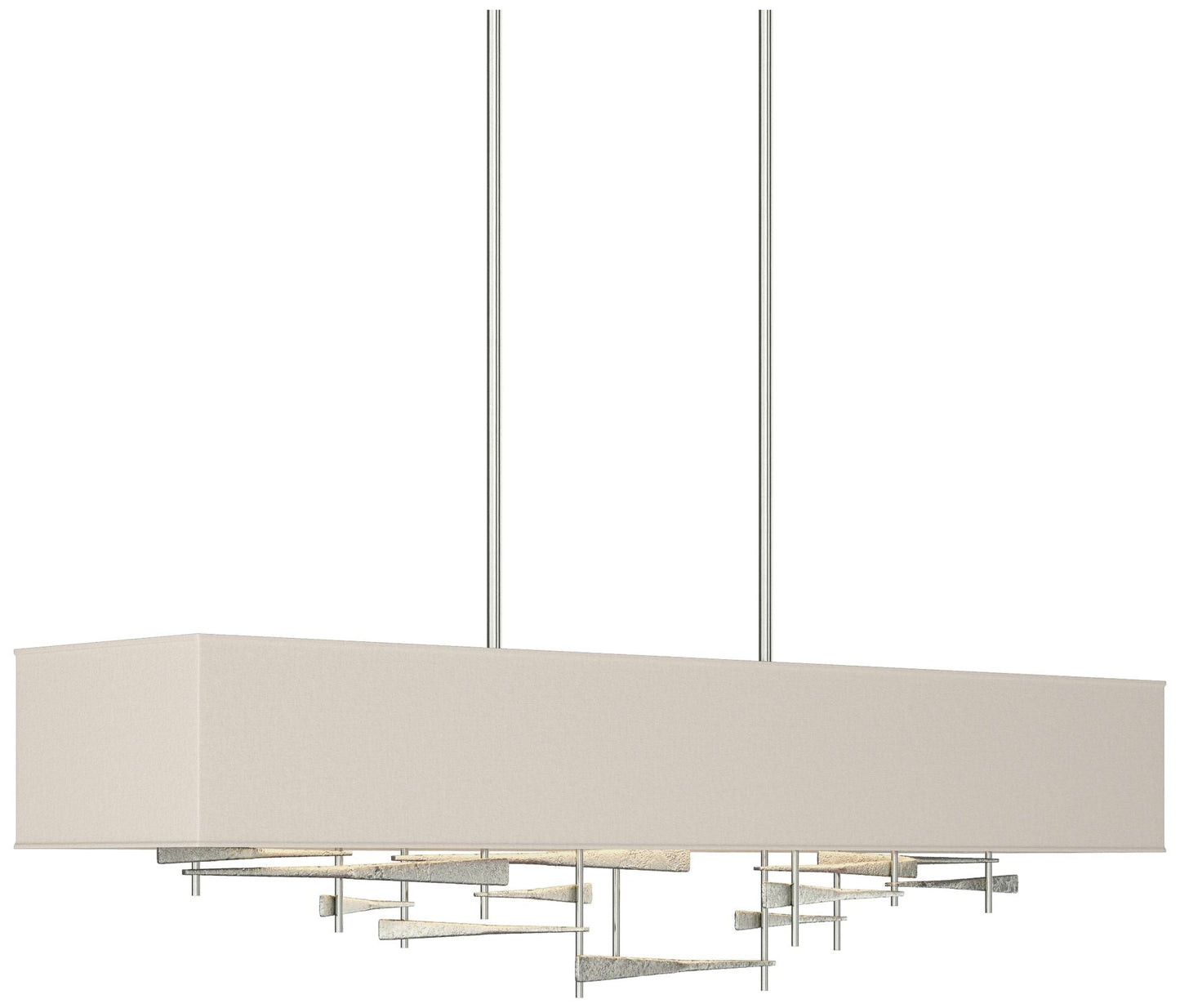 Cavaletti 42" Wide Sterling Standard Pendant With Flax Shade
