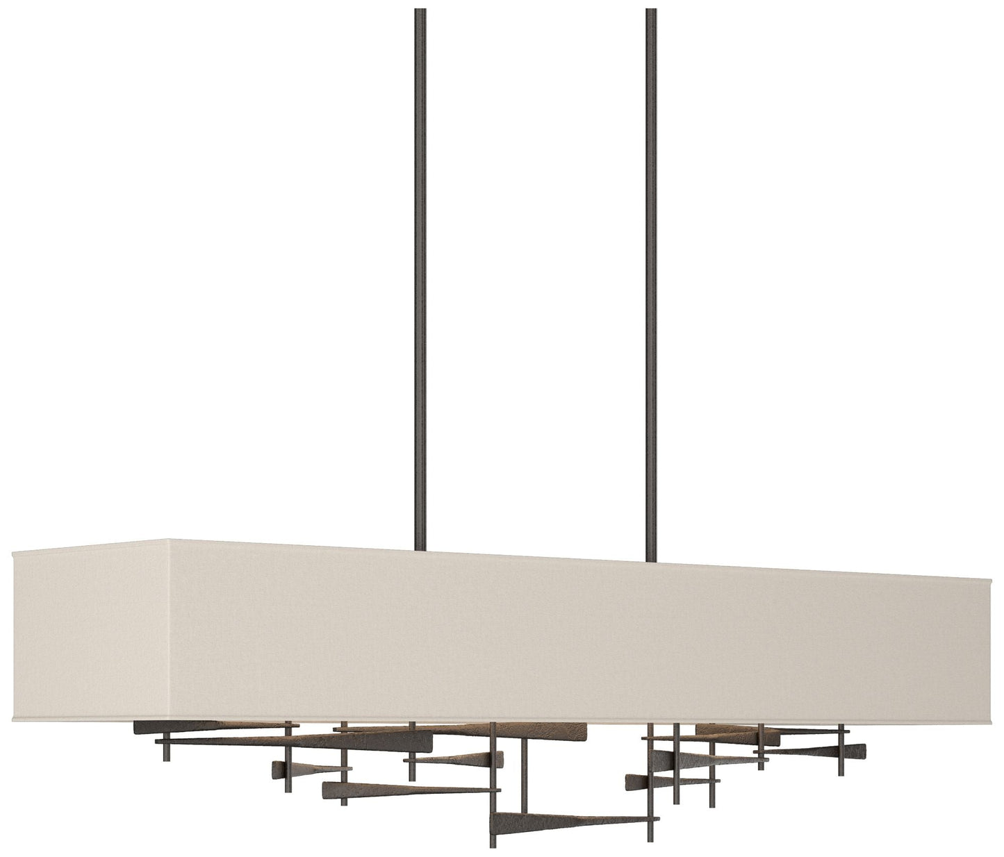 Cavaletti 42"W Oil Rubbed Bronze Long Pendant With Flax Shade