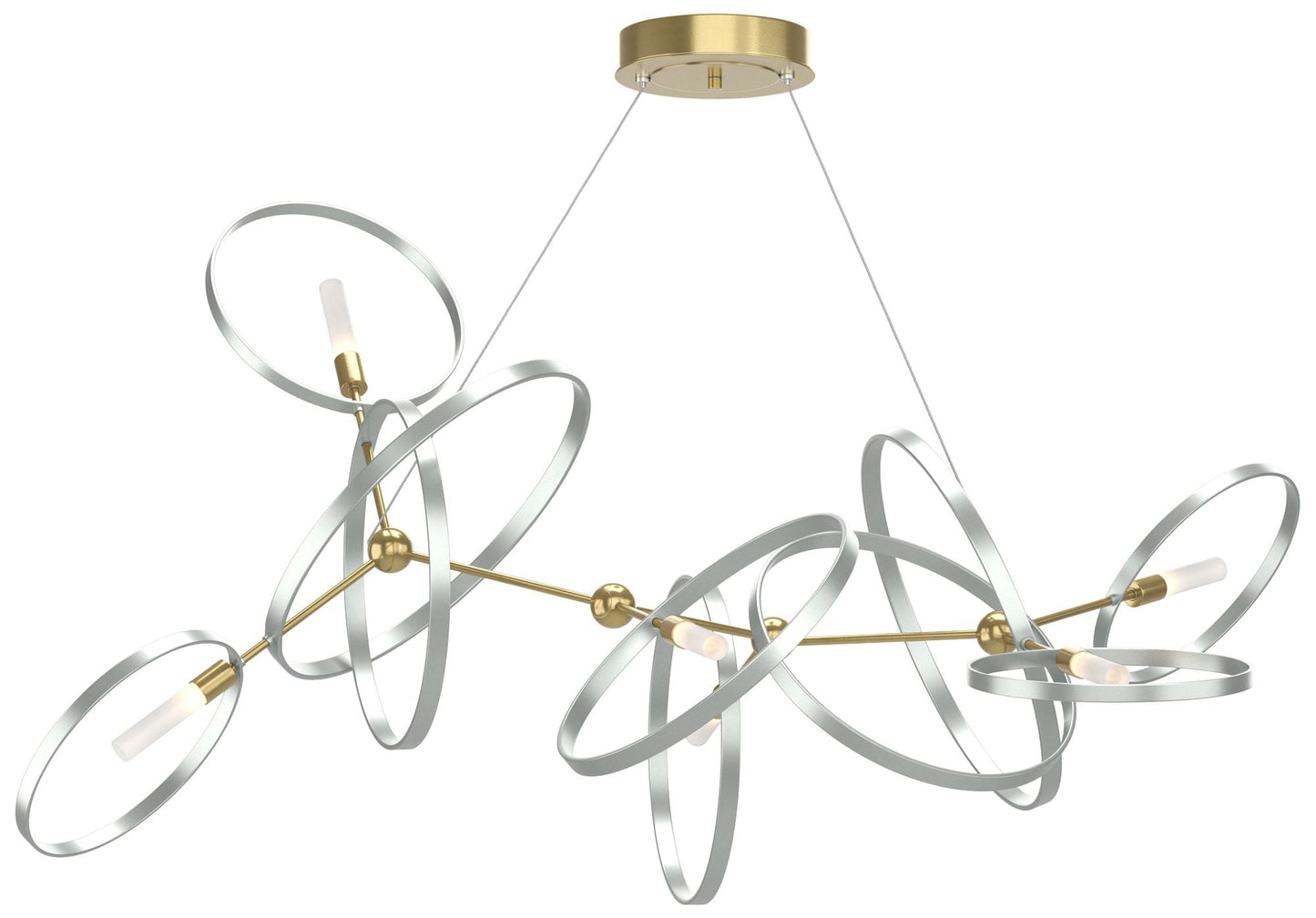 Celesse 32"W Vintage Platinum Accented Modern Brass Standard Pendant