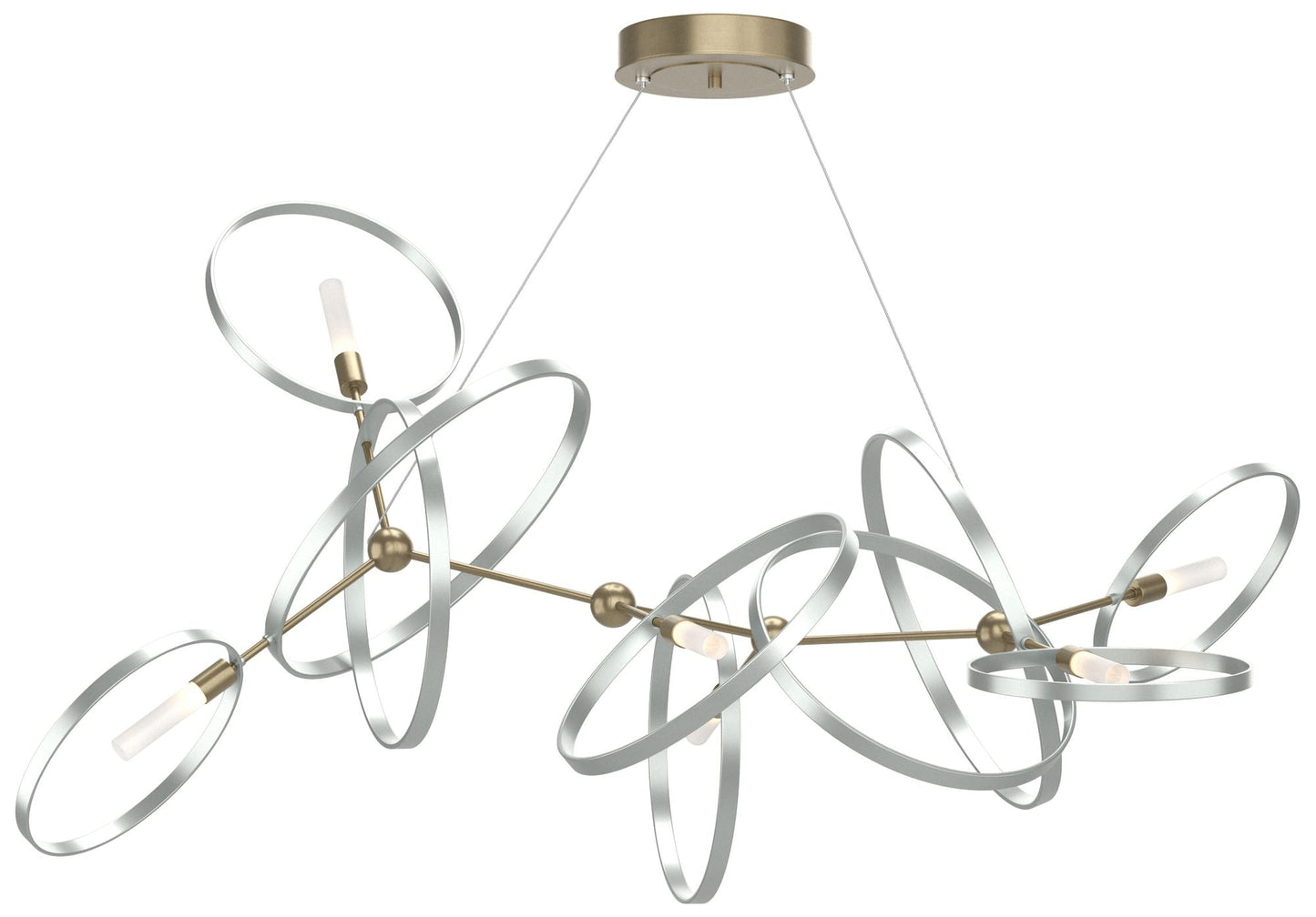 Celesse 32"W Vintage Platinum Accented Soft Gold Standard Pendant