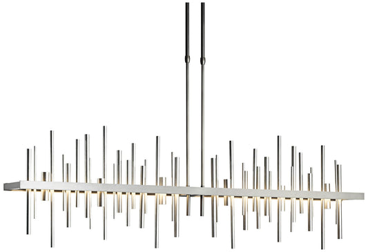 Cityscape 51.9" Wide Large Dark Smoke And Vintage Platinum LED Pendant