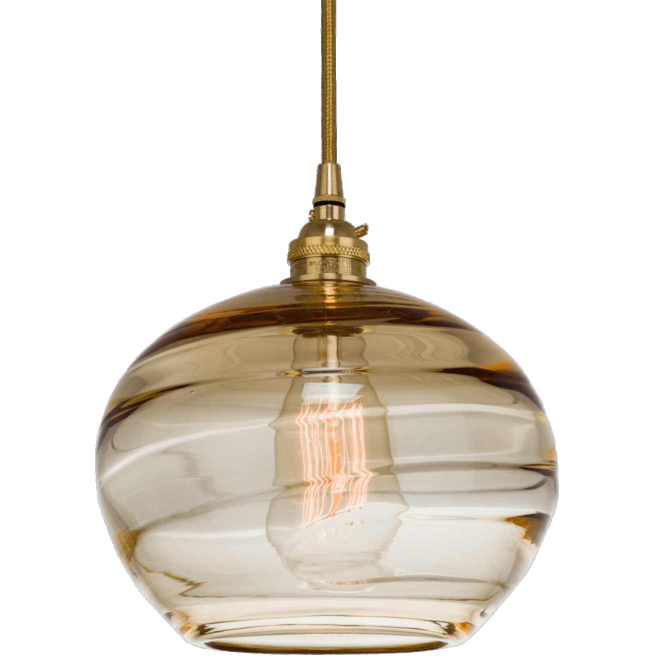 Coppa 40" Wide Artisan Crafted Optic Glass 5 Light Linear Pendant