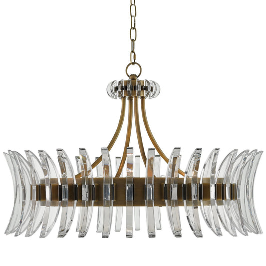 Coquette 29 3/4" Wide Antique Brass and Crystal Chandelier