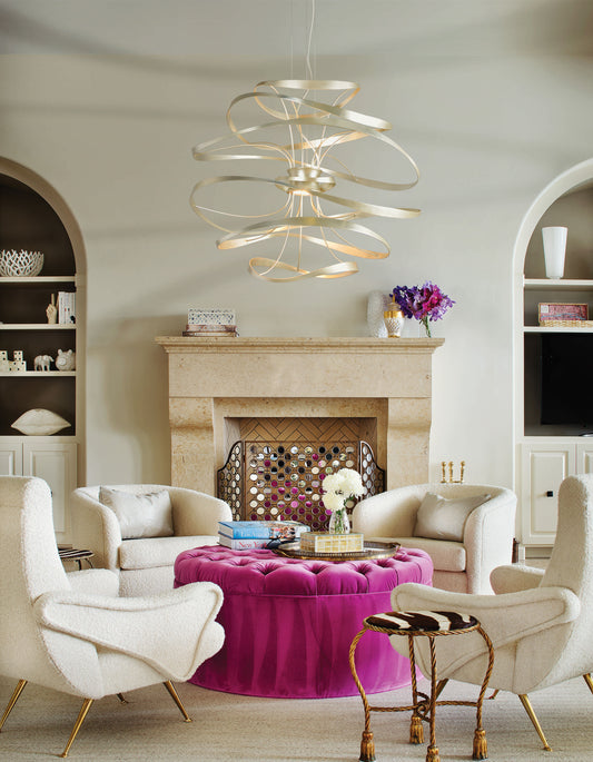 Calligraphy 2 Light 34" LED Pendant with Hand-Crafted Iron