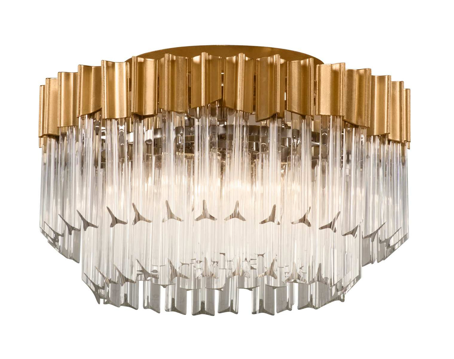 Charisma 3 Light 18" Wide Semi Flush Ceiling Fixture with Crystal Shade