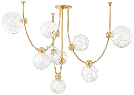 Corbett Lighting Astraia 66.75" 9 Lt. Vintage Brass Chandelier