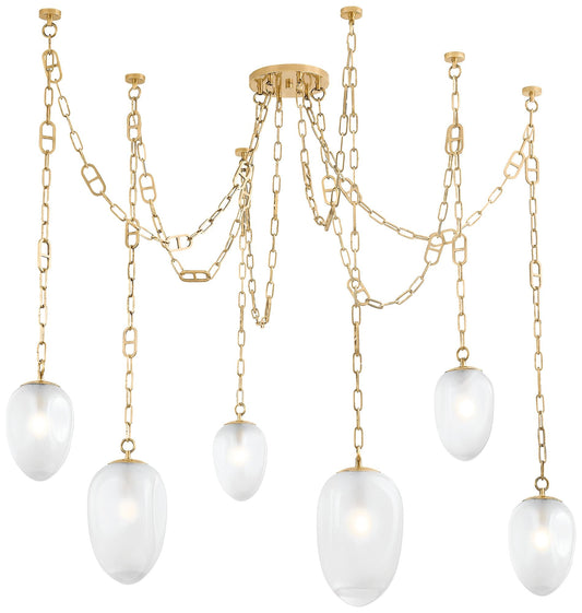 Corbett Lighting Daith 61.25" 6 Lt. Vintage Brass Chandelier