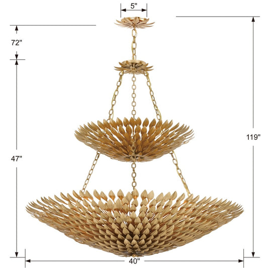 Crystorama Lighting Group Broche 18 Light 40" Wide Wrought Iron Chandelier