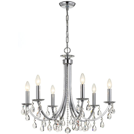 Crystorama Lighting Group Bridgehampton 6 Light 26" Wide Crystal Chandelier with Swarovski Strass Crystal Accents