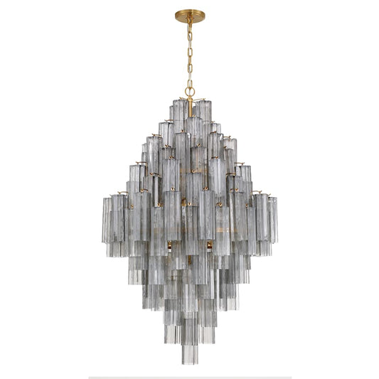 Crystorama Lighting Group Addis 20 Light 32" Wide Chandelier with Smoke Tronchi Glass