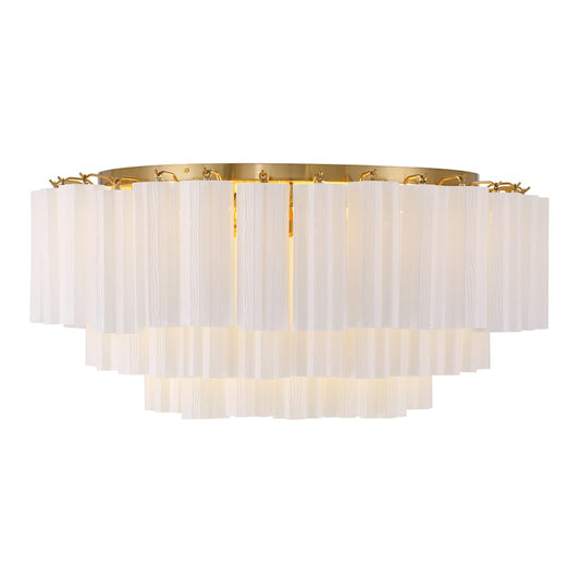 Crystorama Lighting Group Addis 16 Light 32" Wide Flush Mount Drum Ceiling Fixture with Frosted Tronchi Glass Shade