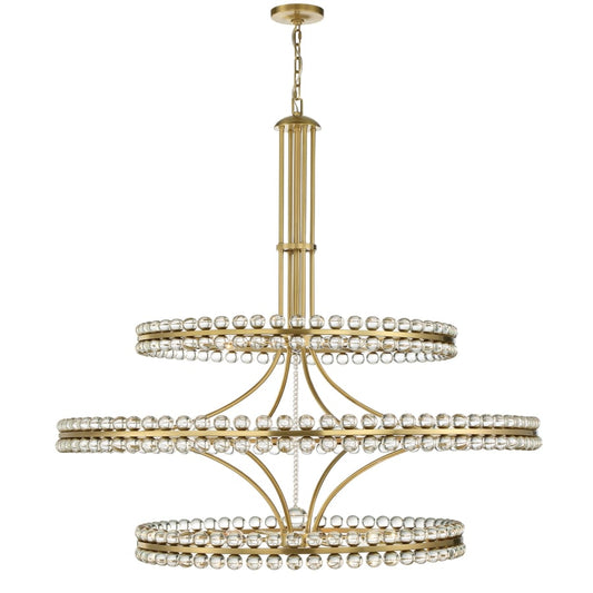 Crystorama Lighting Group Clover 24 Light 48" Wide Ring Chandelier with Glass Ball Accents