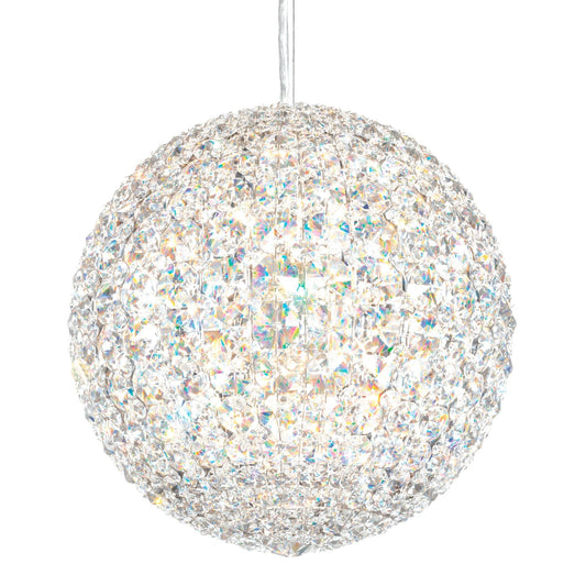 Da Vinci 12"W Polished Steel and Optic Crystal Mini Pendant
