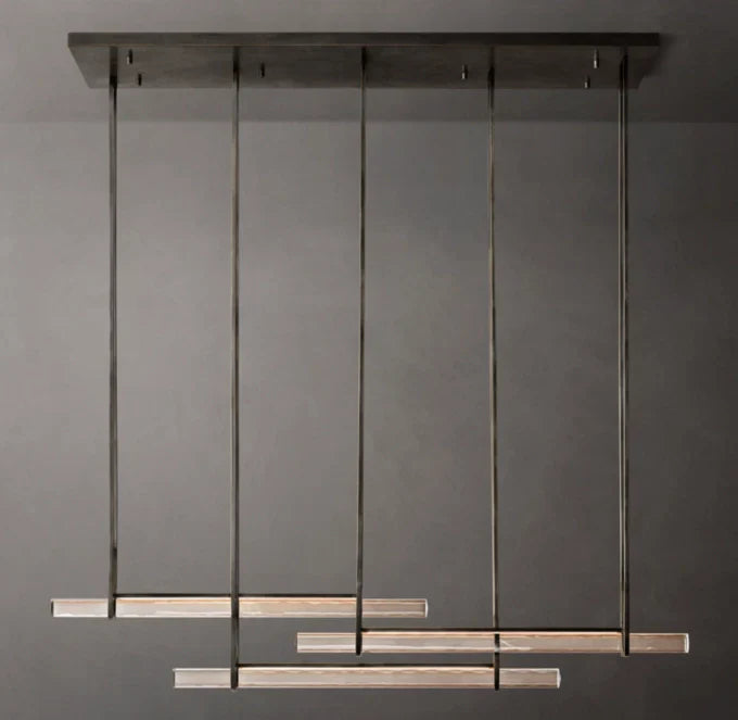 Audubon Crystal Triple Bar Linear Chandelier