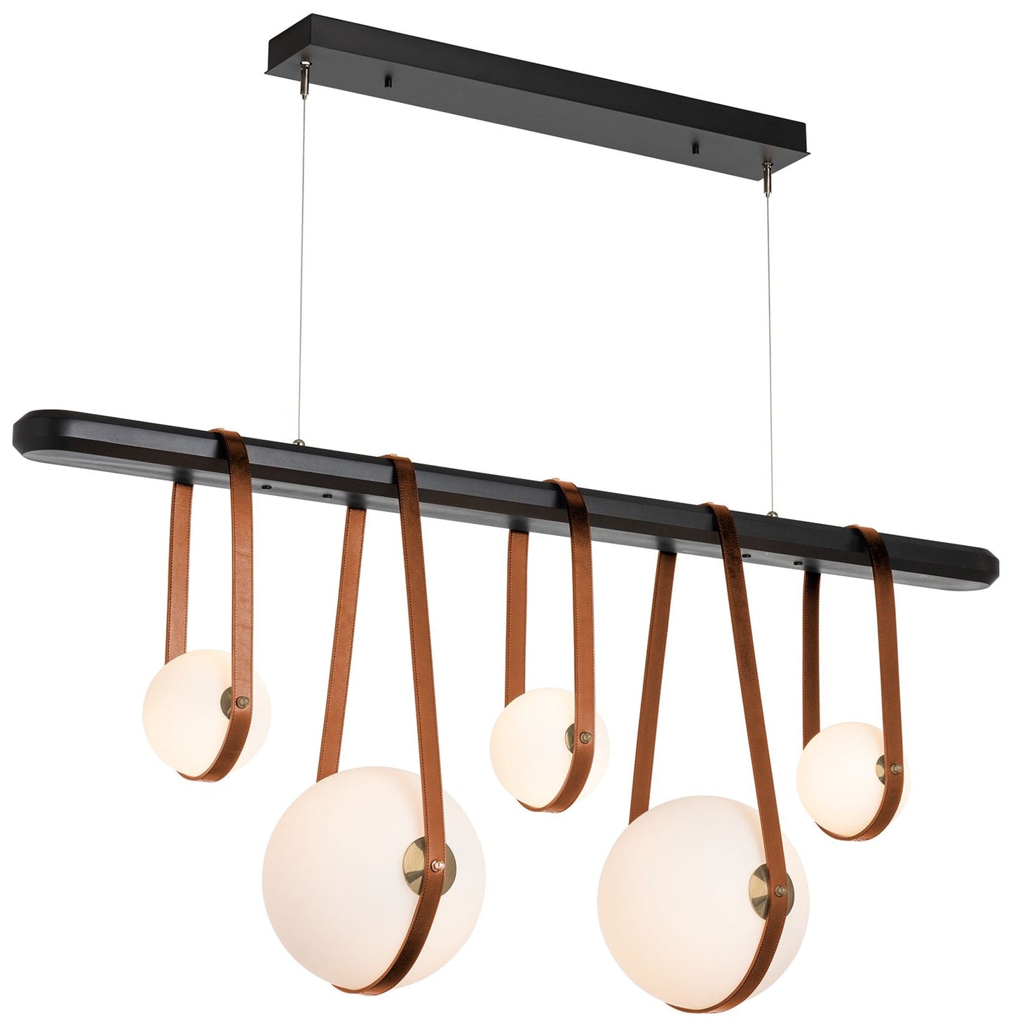 Derby Linear 5-Light LED Pendant - Brass - Brown - Black - Opal - Standard
