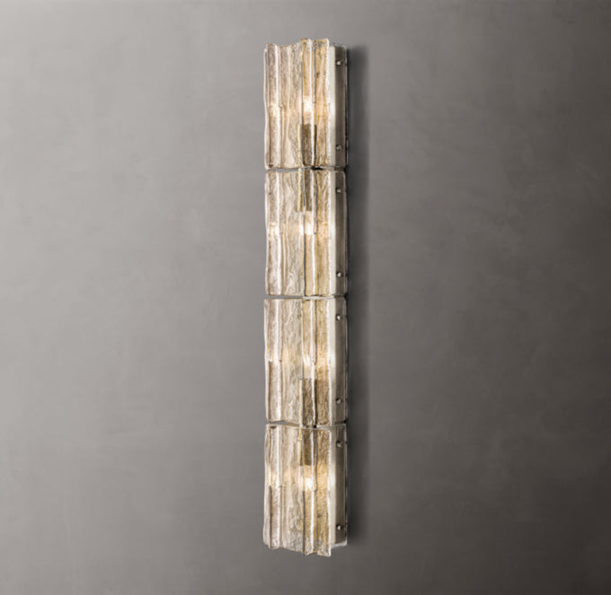 Gridded Clear Glass Grand Wall Sconce