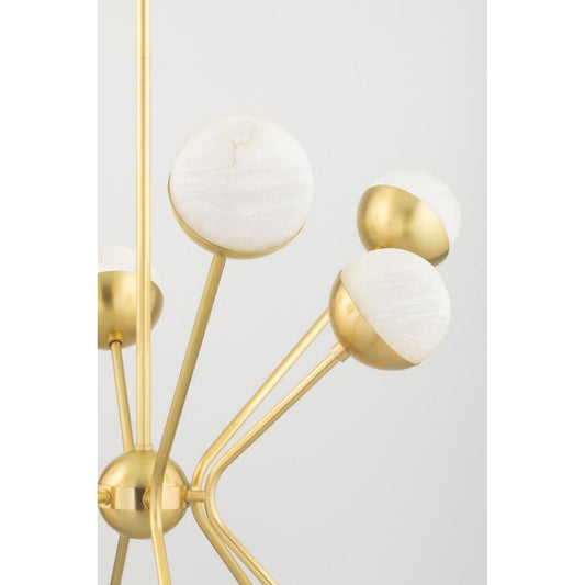Saratoga 16-Light Chandelier in Aged Brass 62.5L x 62.5W x 42.5H
