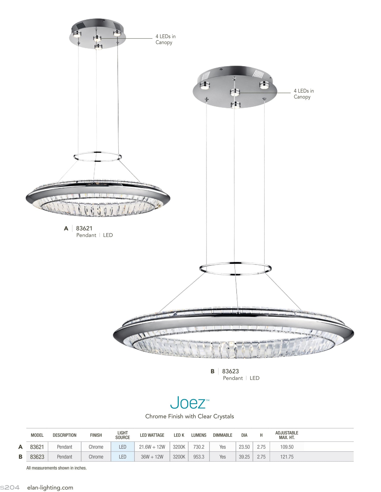 Joez 5 Light 39" Wide LED Crystal Ring Chandelier