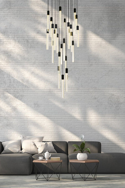 Weston 25 Light 42" Wide LED Crystal Multi Light Pendant with Clear Crystal Accents