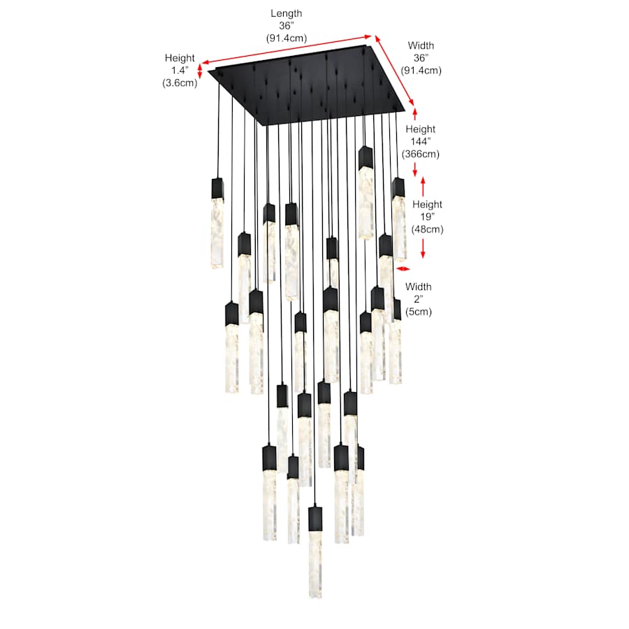 Elegant Lighting Aurora 30" Wide Crystal Multi Light Pendant