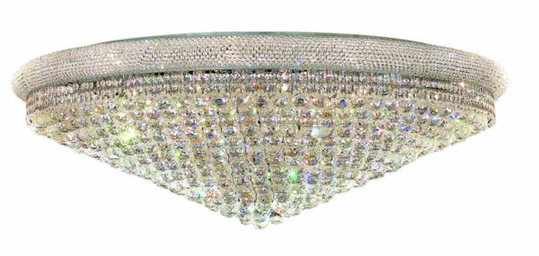 Primo 33 Light 48" Wide Flush Mount Waterfall Ceiling Fixture with Clear Royal Cut Crystals