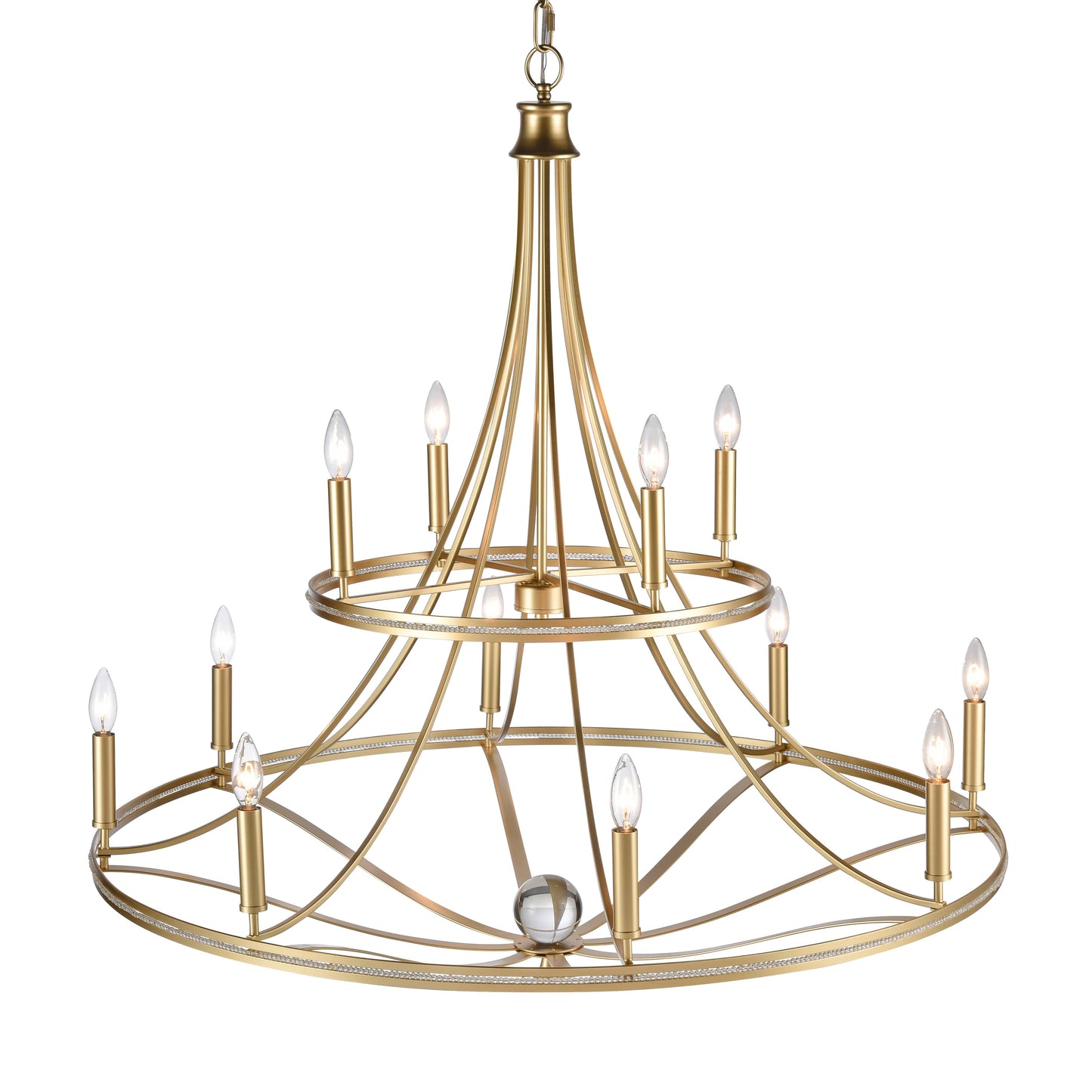 Noura 12 Light 40" Wide Crystal Candle Style Chandelier