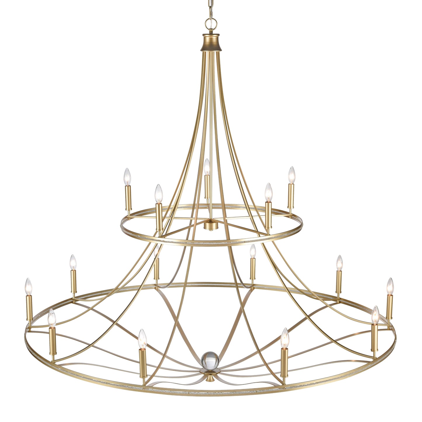 Noura 15 Light 60" Wide Crystal Candle Style Chandelier