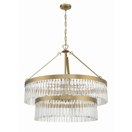 Emory 32'' Modern Gold Chandelier Gold 32"W x 30.25"H x 32"D