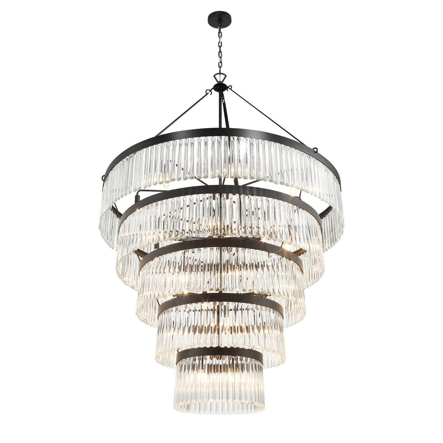 Emory 48'' Black Forged Chandelier Black 48"W x 72"H x 48"D