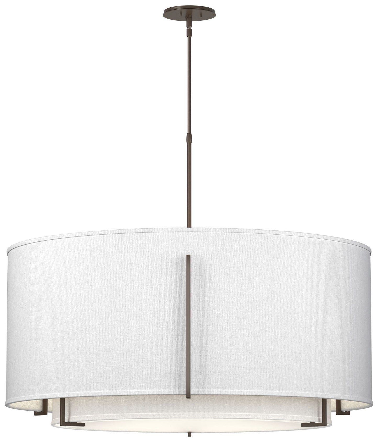 Exos 31.3"W Large Double Shade Bronze Pendant w/ Anna & Anna Shade