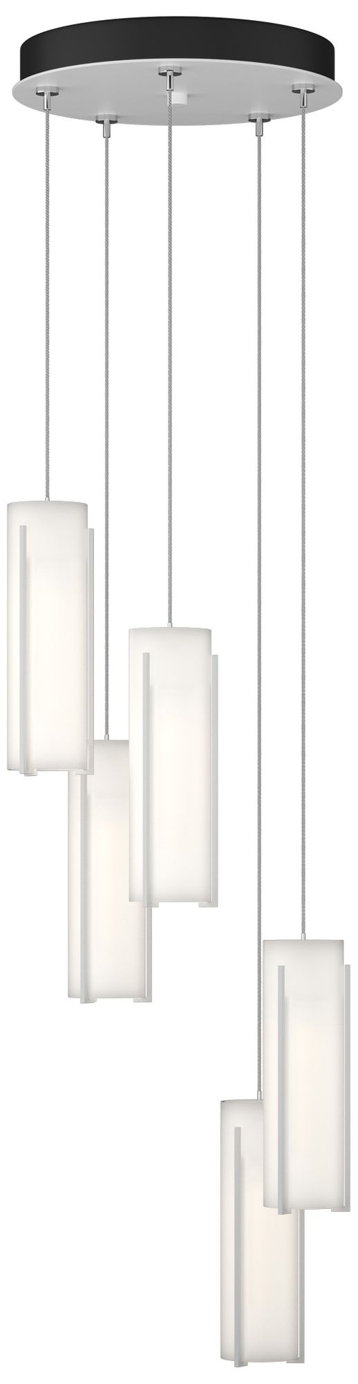 Exos Glass 5-Light 13.5" Wide White Long Pendant With Opal Glass Shade