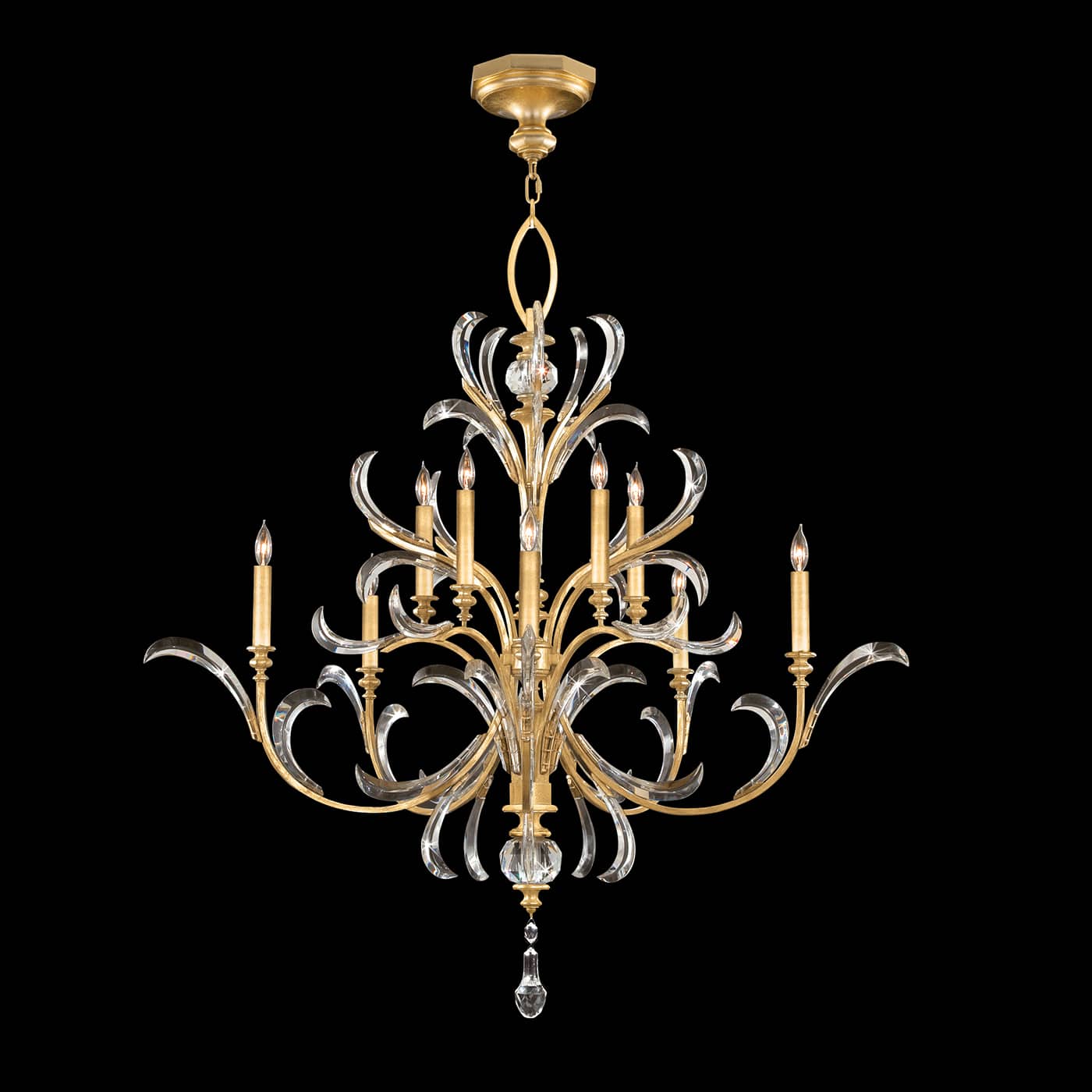 Beveled Arcs 10 Light 56" Wide Crystal Chandelier